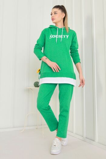 TOFİSA Green Women's Tunic Trousers - Straight Medium - 3553