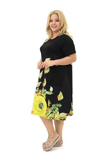Koza Butik Γυναικείο φόρεμα Plus Size Digital Printed - 5254-25