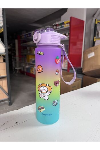Andofis 1000 ml Tritan Gym Water Bottle with Sticker and Carrying Strap