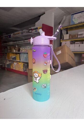 Andofis 1000 ml Tritan Gym Water Bottle with Sticker and Carrying Strap