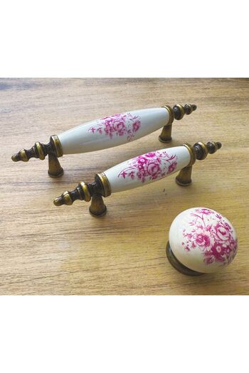 Karan Porselen Button Porcelain Furniture Drawer Cloakroom Kitchen Cabinet Handle