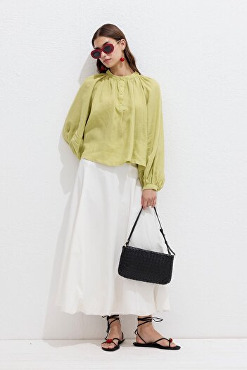 Manuka Black Frances Knitted Baguette Bag