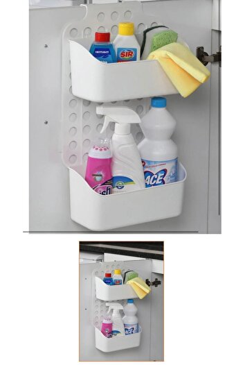 LeesHome 2 Tier Adjustable In-Cabinet Hanging Detergent Organizer