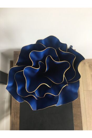 Ayka Aksesuar Decorative Handmade Luxury Latex Eva Artificial Flower (EXCEPT VASE) - Gold Gilded Dark Blue - Foam Flower