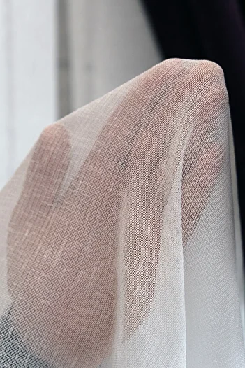 Taç Rüyaper Natural Linen Tulle Curtain Ecru 1/2.5 Normal Pleat