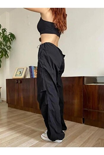 DENİKK Y2K Black Tactical Trousers