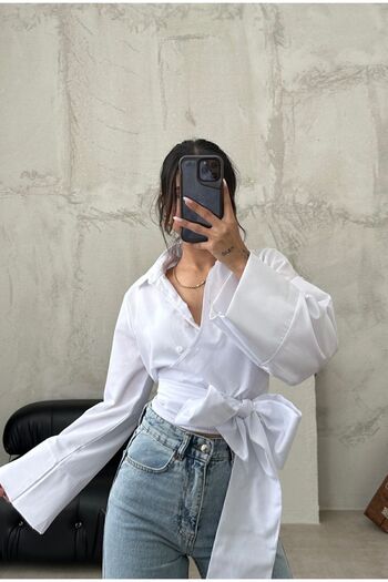 Bak'ap Design Tie-Up Poplin Shirt