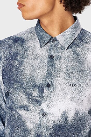 Armani Exchange Πουκάμισο Ανδρικό Πουκάμισο 100% Βαμβάκι με κανονική εφαρμογή 6RZC30 ZNXLZ 21CE