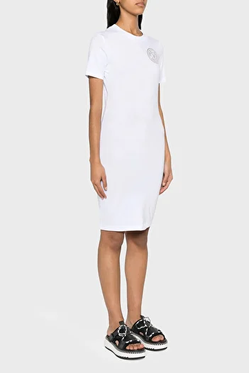 VERSACE JEANS COUTURE Βαμβακερό Μίνι Φόρεμα Slim Fit DRESS 76HAOT02 CJ03T G03