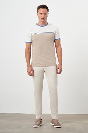 Morven Men's Stone Summer Pleated Slim Fit Chino Pants