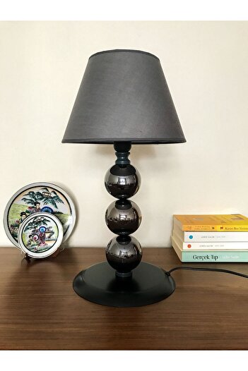 asellus Munis Series 3 Ball Exclusive Smoked Coated Lampshade Table Lamp, Decoration, Fabric Head
