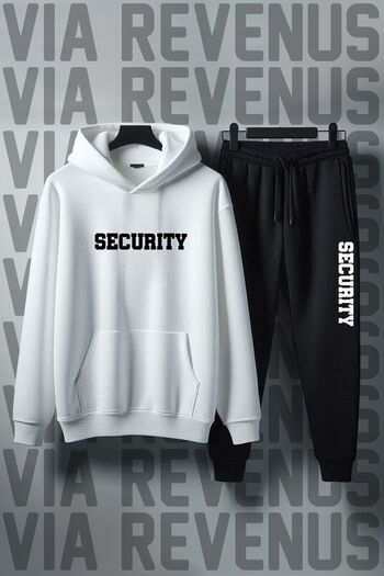 Vordevia SECURITY Σετ αθλητικής φόρμας με κουκούλα από μαλακό ύφασμα με στάμπα Unisex