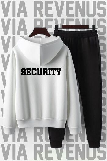 Vordevia SECURITY Σετ αθλητικής φόρμας με κουκούλα από μαλακό ύφασμα με στάμπα Unisex