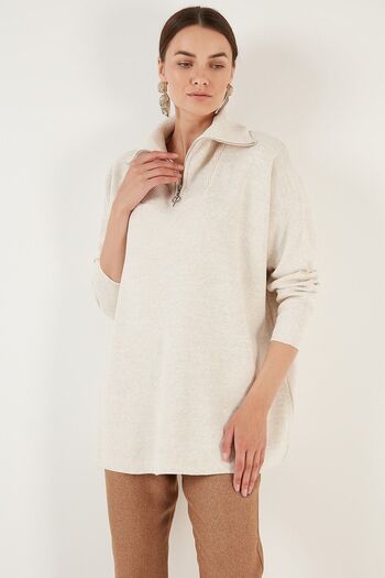 Lela Half Zipper Oversize Knitwear Sweater 4616079