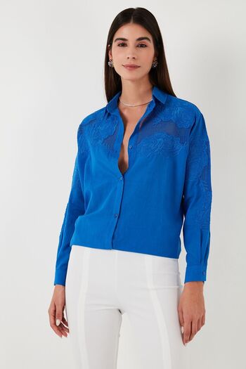 Lela Бавовняна сорочка з гупрі Regular Fit Тонка сорочка СОРОЧКА 51442276