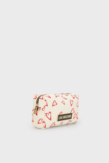 Love Moschino Heart Patterned Logo Zipper Bag - JC5300PP0IKM110A