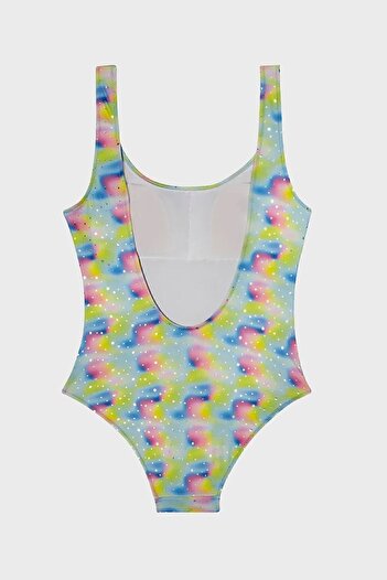 SLIPSTOP Rihanna Thick Straps Easy Dry UV Protection Shiny Printed Swimsuit SWIMSUIT SM22140054