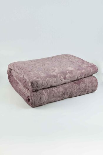 Merinos Elegans Double Blanket Flower Pattern Blanket Dried Rose