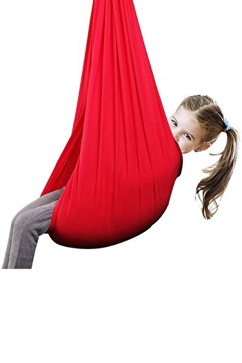 Bundeba Yoga Swing Kırmızı Salıncak Duyusal Salıncak Çocuk Aktivite Gelişim Salıncağı