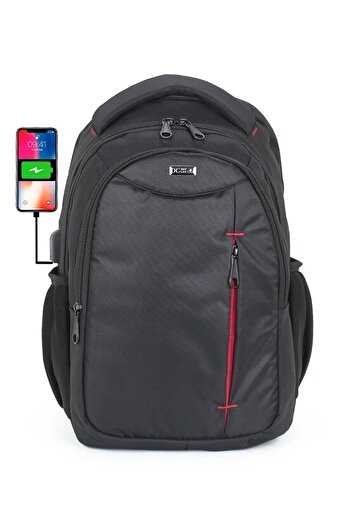 Case Club Laptop Backpack with USB Port 15.6 Inch Shock Resistant Waterproof Fabric