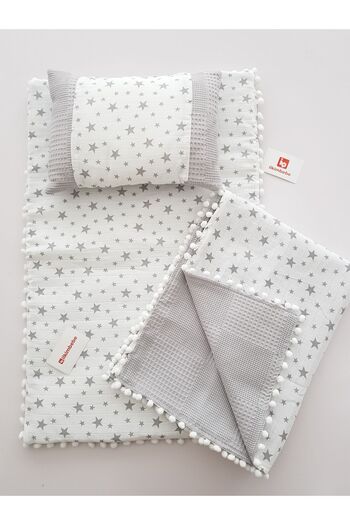 ilkimbebe Baby Products - Blanket Bottom Opening Set, Cushion, Muslin, Baby Pillow, Newborn, Crib