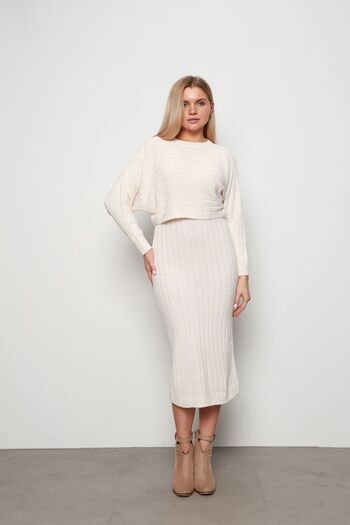İKLİM LİFE Ecru Gilet Knitwear Double Suit Set
