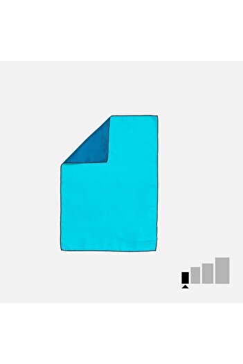 Decathlon Πετσέτα Nabaiji διπλής όψης από μικροΐνες - S Size - Μπλε / Πράσινο - 39 X 55 cm