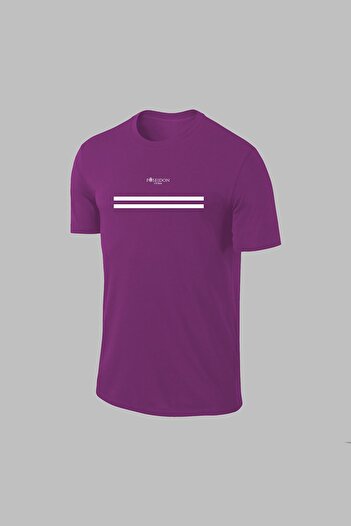 POSEIDON STORM Ανδρικό μωβ Dri-fit ύφασμα με κοντό μανίκι με λαιμόκοψη για πεζοπορία