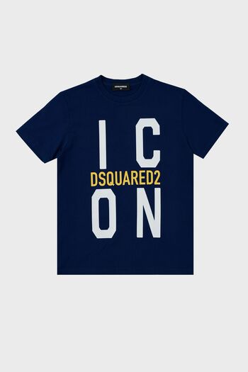 DSquared2 Παιδικό βαμβακερό μπλουζάκι με λαιμόκοψη - DQ0243 D002F