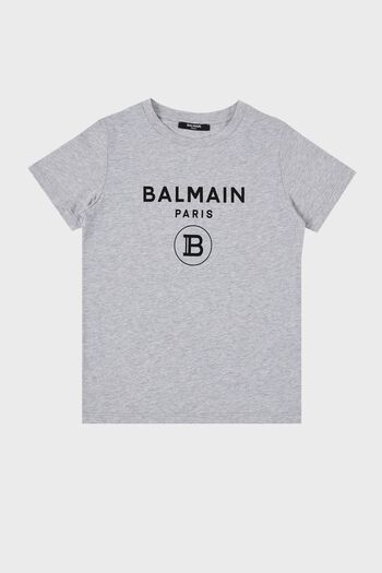 BALMAIN Crew Neck Cotton Kids T-Shirt - T SHIRT 6M8701 MX030 905NE
