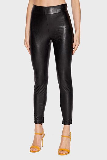 Guess New Priscilla Faux Leather Normal Waist Slim Fit Tights Tights W2yb16wepı0 Jblk