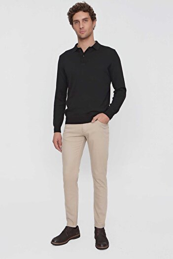 Morven Basic Dynamic Fit Relaxed Fit Polo Neck Knitwear Sweater