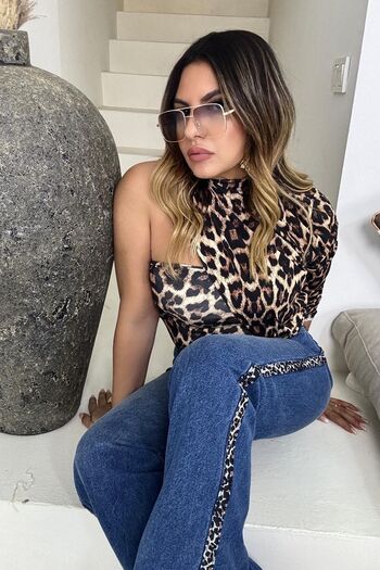 Sohotique By P Blue Jean - Leopard Stripe on the Sides