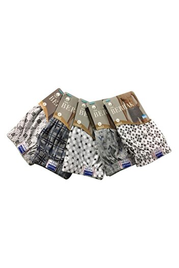 Berrak Combed Cotton Boxer 5-Patterned Comfortable Classic Cut Men's Boxer