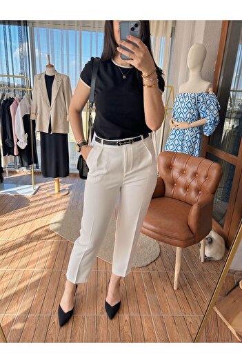 ANKH WOMAN HIGH WAIST LEG MINI SLIT PANT