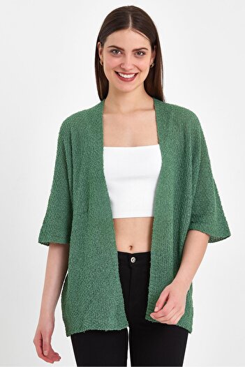 odelon Water Green Casual Spring Bat Sleeve Women's Knitwear Cardigan