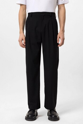 Antioch Black High Waist Baggy Men's Trousers