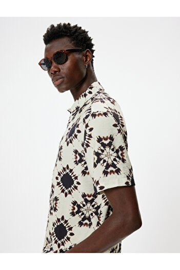 Koton Short Sleeve Shirt Patterned Buttoned Viscose