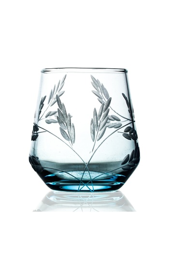 DECOCIA Kazaan 6 Pieces Blue Coffee Water Glass with Shoot Pattern