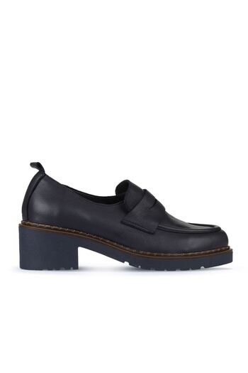Bueno Shoes Чорні шкіряні жіночі туфлі на підборах 01wz4404