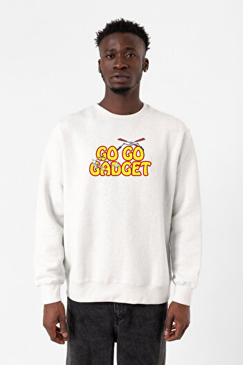 Tshirthane Інспектор Гаджет Go Go Gadget Beyaz Erkek 2ip Світшот