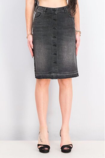 Scotch & Soda Women Five Pocket Midi Skirt, Wash Black