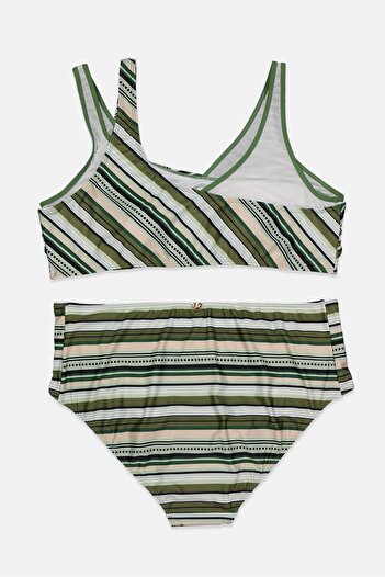 Catherine Malandrino Women Plus Size 2 Pcs Padded Bikini Set, Multicolor