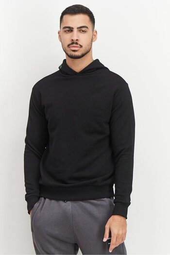 Baldinini Men Hooded With Drawstring Logo Sweatshirt, Black