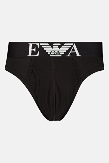Emporio Armani Men Brand Logo Brief, Black