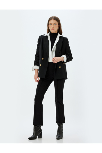 Koton Short Light Spanish Leg Trousers Ribbed Detail