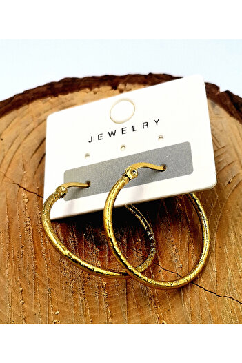 Monalisa Home Steel Gold Color Hoop Earrings Diameter 2.5 cm