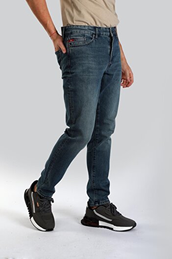 Lee Cooper Jack Normal Bel Dar Kesim Dar Paça Mavi Erkek Jean Pantolon