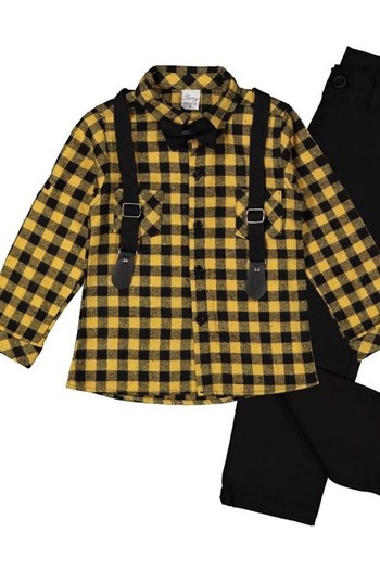 Mnk Baby&Kids Lumberjack Shirt and Trousers Boy's Suit Mnk0414 Yellow