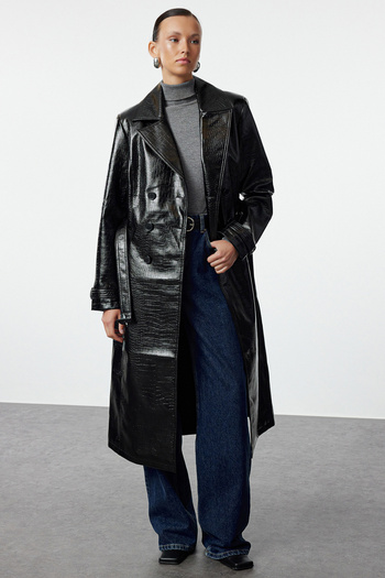 Trendyol Collection Trenčkot Black Belted - TWOAW25TR00001